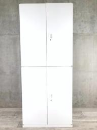 【在庫入替セール品！（本在庫限定価格）】■オカムラ製　両開き書庫　W900×D450×H2150mm　ホワイト　■高品質で使いやすい！国産スチールキャビネット！★