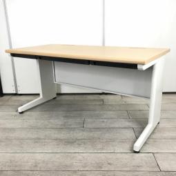 【ゆとりのあるワークスペースで作業効率アップ！使いやすさを追究したデザイン！】■イトーキ（ITOKI）製　CZシリーズ　平デスク　引き出し付　■天板：木目ナチュラル/脚：L字ホワイト　■W1400×D700mm