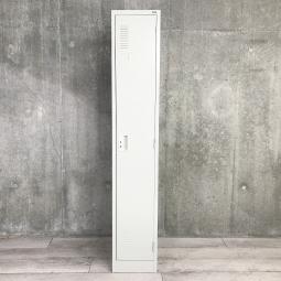 【急な増員時にも！衣類や貴重品をしっかり管理する縦型ロッカー！】■プラス（PLUS）製　LKシリーズ　1人用ロッカー　更衣ロッカー　■グレー　■シリンダー錠【掃除用具入れにも】