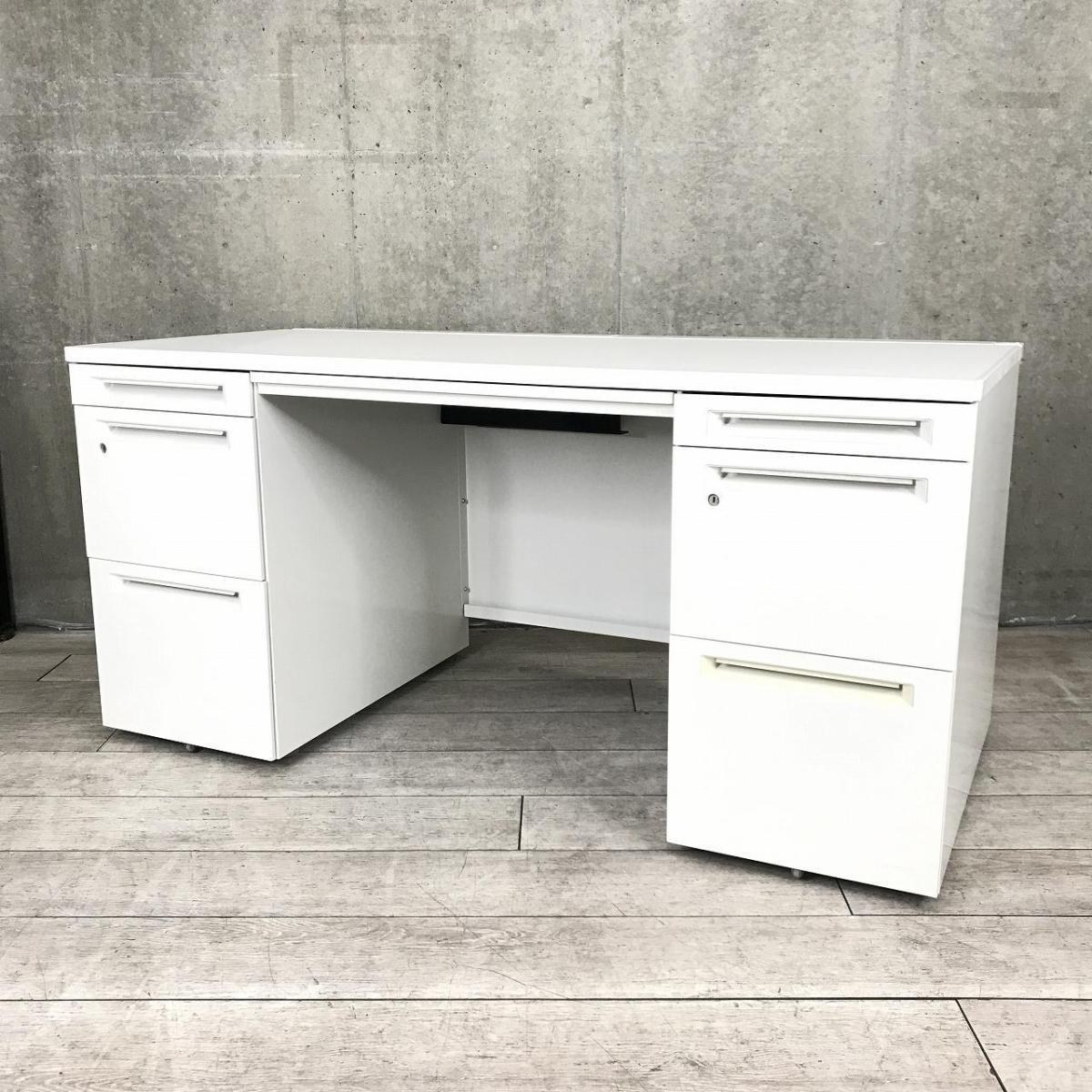 【希少！】【両袖タイプで収納たっぷり！珍しい幅1500㎜でワークスペースもしっかり確保！】■オカムラ（okamura）製　アドバンスシリーズ　両袖机　幅1500㎜　左右袖3段　■ホワイト　■シリンダー錠【A01008401】【IB】
                        アドバンス
                                    中古
            