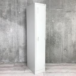 【急な増員時にも！衣類や貴重品をしっかり管理する縦型ロッカー！】■プラス（PLUS）製　LKシリーズ　1人用ロッカー　更衣ロッカー　■グレー　■シリンダー錠【掃除用具入れにも】