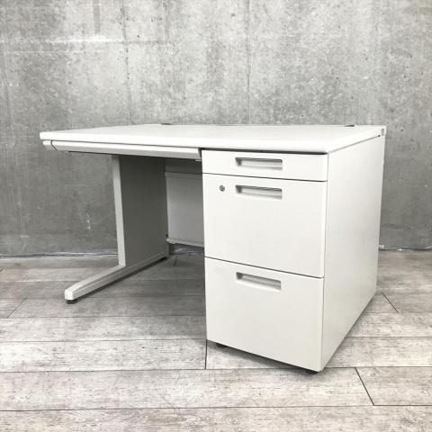 【幅1100㎜！ちょうどいいサイズ感の片袖机が入荷！スタンダードなデザインで使いやすい】■KOKUYO（コクヨ）　新MX（MX＋）シリーズ　片袖デスク　■シリンダー錠　■ニューグレー