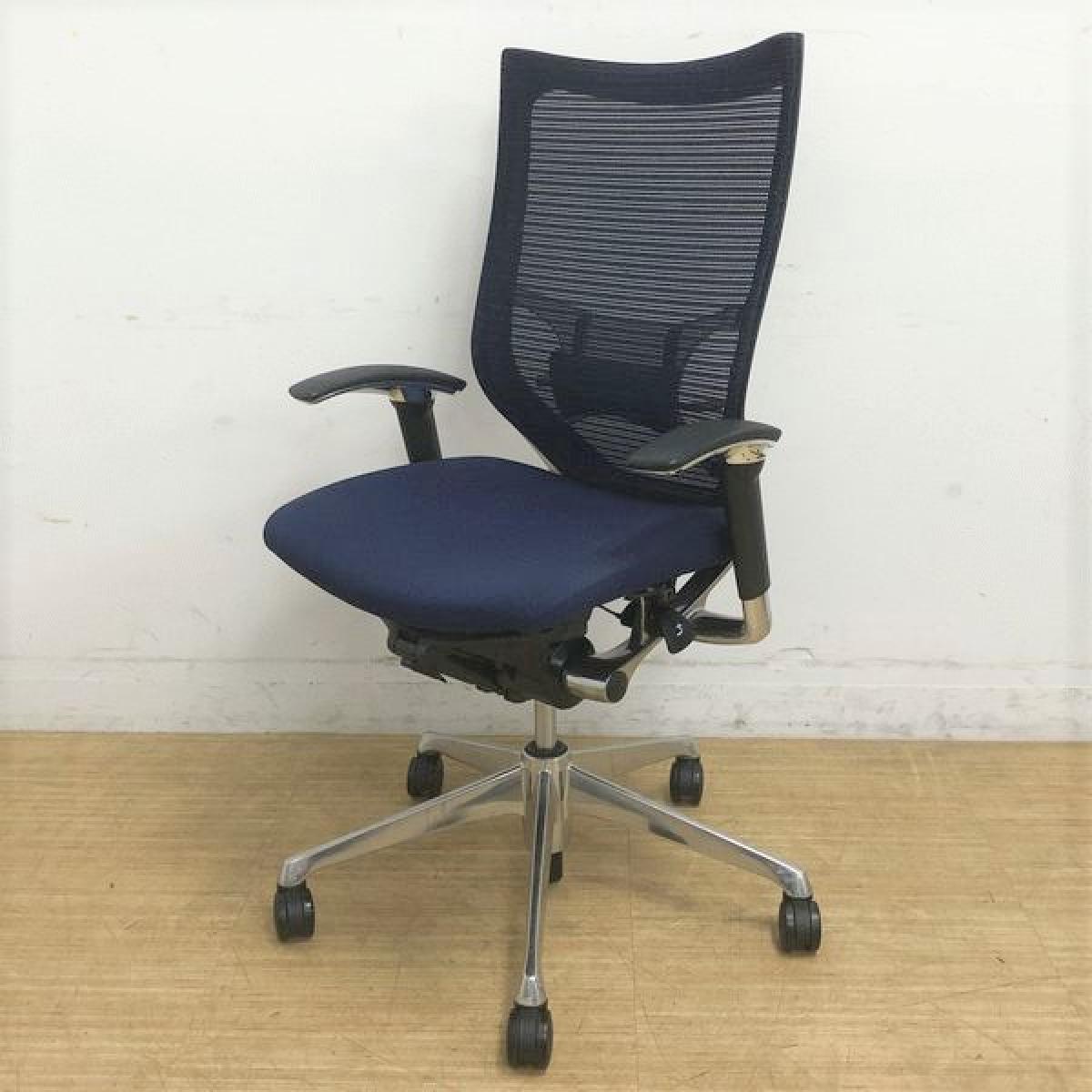 中古】バロンチェア CP85BS FDF4 オカムラ/okamura 肘付ハイバック 