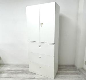 【定価約14万円】【書類整理の定番！上下書庫セットの入荷！】■オカムラ/デュオライン　■上下書庫セット(両開き＋ラテラル)　■ホワイト