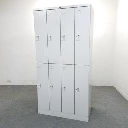 【省スペースに設置できる！上下収納タイプ！】■ウチダ　8人用ロッカー　ニューグレー　■スタンダードなデザインで使いやすい！