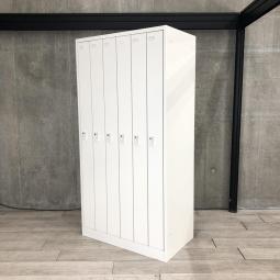 【定価約8万円】【個人の衣服や荷物をしっかり管理！使い勝手の良い6人用更衣ロッカー！】■オカムラ（okamura）製　FZシリーズ　6人用更衣ロッカー　■ホワイト　■シリンダー錠 　【増員にもおすすめ！！】