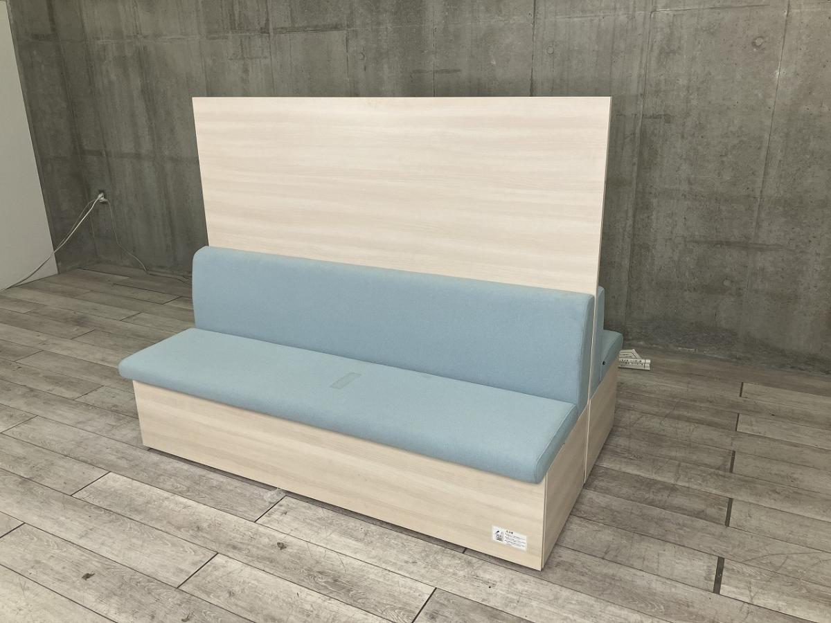 80's OKAMURA オカムラ ヴィンテージ ラウンジチェア 1Pソファ M8B1DK-FHU6 オカムラ ライブスラウンジソファ 背（インセット右