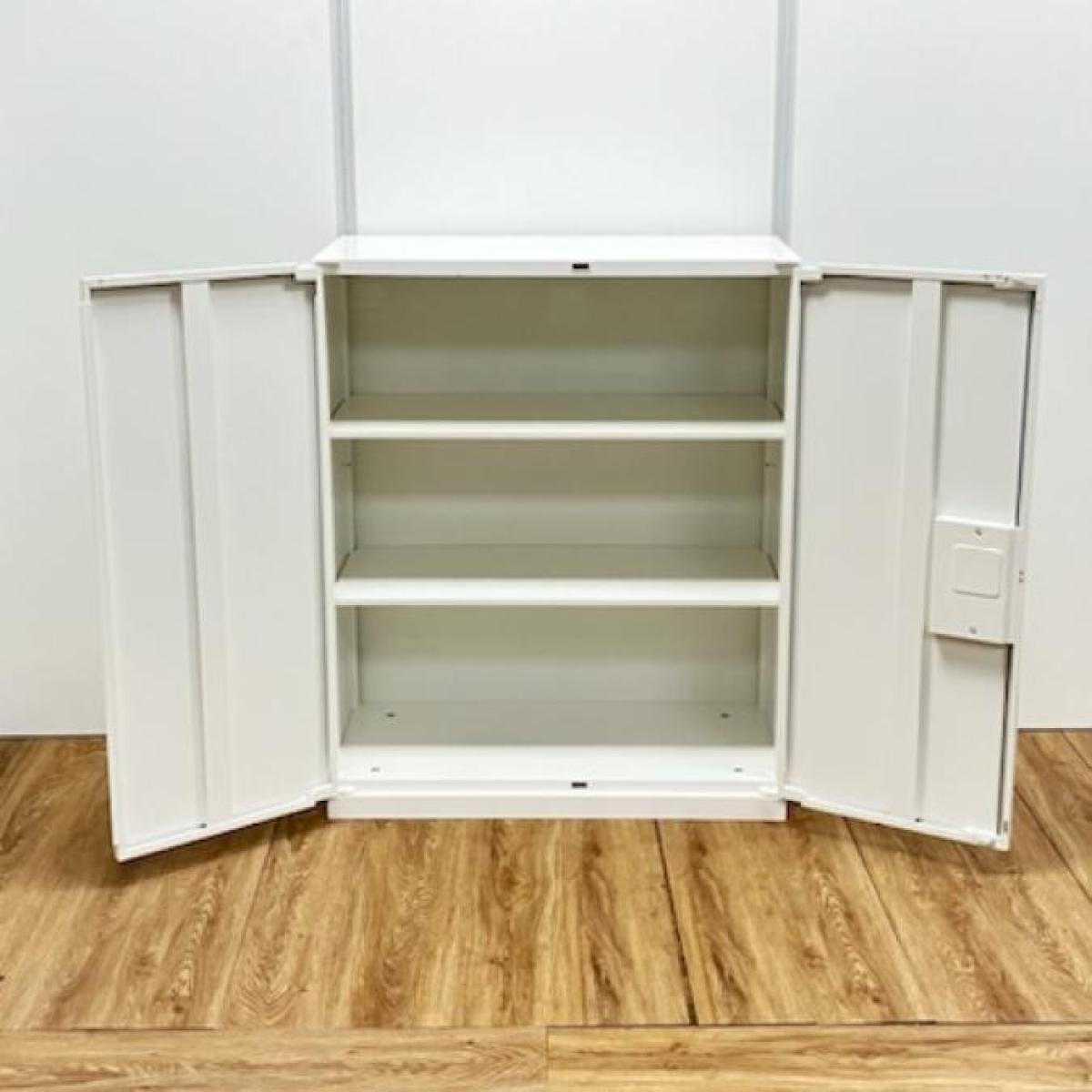 中古】レクトライン オカムラ/okamura ローキャビネット/両開き 中古】レクトライン オカムラ/okamura ローキャビネット/両開き