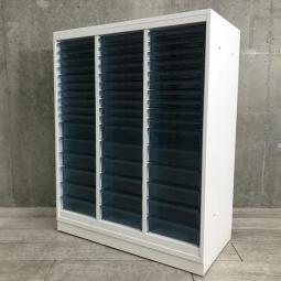 【☆限定1台入荷☆】■コクヨ製　エディア　クリスタルトレイ　ホワイト　ローキャビネット　3列仕様　浅深MIX　中古　博多　天神　九州最大級　オフィスバスターズ