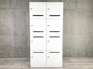 【在庫入替セール品】【1台で8人分の収納可能なモバイルロッカー！増員・拠点開設に】■オカムラ（okamura）　レクトライン　8人用パーソナルロッカー　投函口あり　■ダイヤル錠　■ホワイト【A00991599】