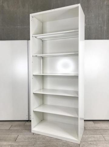 【出し入れしやすい！大容量オープンキャビネット！よく使う資料やカタログ収納にオススメ！】■オカムラ（okamura）製　レクトライン　オープン書庫　ハイキャビネット　■ホワイト　■W900×D450×H2150mm