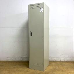 【1台限り】コクヨ　LKシリーズ　1人用更衣ロッカー 　ニューグレー　鍵付き　シリンダー錠　※壁固定跡の穴あきあり