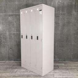 【ゆとりのある収納スペース！衣類や個人の荷物の管理に！】■コクヨ製　LKシリーズ　4人用更衣ロッカー(W900×D515×H1790)　■グレー　■シリンダー錠(一部)　■4人用更衣ロッカー