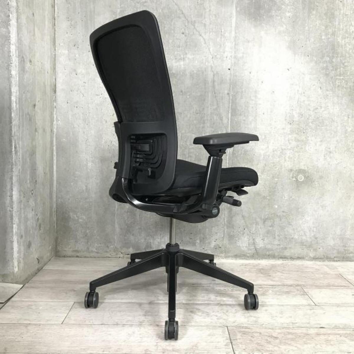 弘益 オフィスチェア 座面高44.5〜51.5cm レザー調 役員 椅子
