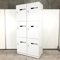 【4台限定】【鍵の持ち運び要らずで便利に使える！フレキシブルな働き方に対応！】/オススメ(おすすめ) /人気商品【弊社使用欄：A01009380】■ウチダ（UCHIDA）　HSシリーズ　6人用パーソナルロッカー　メール投函口付　ダイヤル錠タイプ　ホワイト
