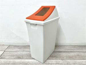 【定価約1万円】【デスクの下などにおすすめ！コンパクトサイズのダストボックス入荷！】■オカムラ/L937シリーズ　■オレンジ　■ダストボックス/ゴミ箱