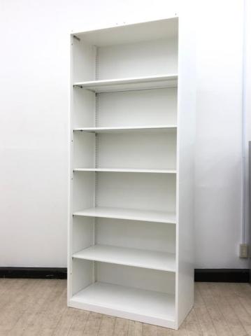 【連結穴あり】【大迫力収納キャビネット！】オカムラ レクトライン　ホワイト　ハイキャビネット　オープン