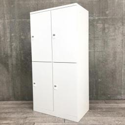 【女性にも喜ばれる細やかな配慮のなされた更衣ロッカー】【従業員満足度向上↑↑】■オカムラ（okamura）　レスピア　4人用(2列2段)　ロッカー■ホワイト　■ダイヤル錠