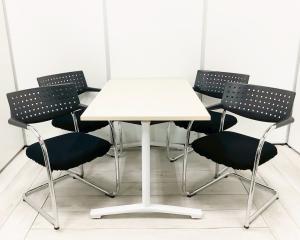 【セット商品（テーブル×１台/チェア×４脚）】T字脚 角形天板 塗装脚テーブル オススメ(おすすめ) 大人気 ・KOKUYO/コクヨ ・VIENA/ビエナ ※横浜本店撮影画像※