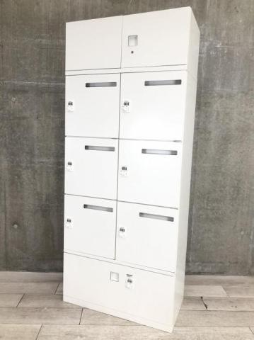【天袋＋1段ラテラル付き】【フレキシブルな働き方に対応するメールロッカー！】■オカムラ（Okamura）　ピクスラインシリーズ　6人用モバイルロッカー　パーソナルロッカー　■メール投函口付　■ダイヤル錠　■ホワイト※状態良好品【入替セールにつき40%OFF！】