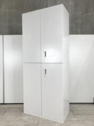 【1セット限定入荷】【6段分の収納力！使いやすい両開きキャビネット！】■イトーキ（ITOKI）製　エスキャビネット (eS)シリーズ　両開き＋両開き書庫セット　ハイキャビネット　■シリンダー錠　■ホワイト