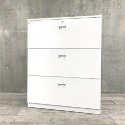 【カウンターにもなる天板付き！】特に中古でお買い得な3段引き出しタイプ！
■イトーキ（ITOKI）/シンラインシリーズ/色：ホワイト　ホワイト天板付き　3段ラテラル