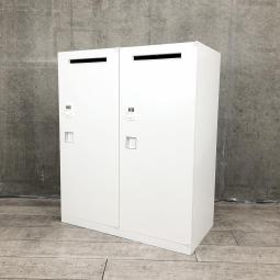 【書類を投函できる投入口も搭載！ダイヤル錠タイプで鍵の紛失などの心配がなく管理がしやすい！】■オカムラ（okamura）製　レクトラインシリーズ　2人用パーソナルロッカー　投函口付　■ホワイト　■ダイヤル錠　※非常解錠キーは付属しておりません。ご希望の際はご相談くださいませ。【弊社使用欄：A01013598】