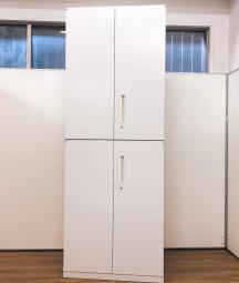 【1台限定】【2025.05.22入荷予定】両開き＋両開き　書庫　キャビネット　両開き　観音開き　収納　ホワイト　シリンダー　内田洋行　ＨＳ　上下段書庫　組み合わせ　オフィスバスターズ　梅田本店