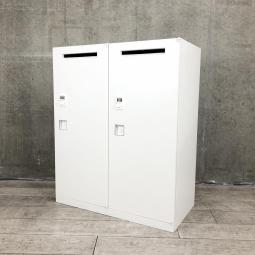 【書類を投函できる投入口も搭載！ダイヤル錠タイプで鍵の紛失などの心配がなく管理がしやすい！】■オカムラ（okamura）製　レクトラインシリーズ　2人用パーソナルロッカー　投函口付　■ホワイト　■ダイヤル錠　※非常解錠キーは付属しておりません。ご希望の際はご相談くださいませ。【弊社使用欄：A01013598】