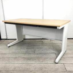 【ゆとりのあるワークスペースで作業効率アップ！使いやすさを追究したデザイン！】■イトーキ（ITOKI）製　CZシリーズ　平デスク　引き出し付　■天板：木目ナチュラル/脚：L字ホワイト　■W1400×D700mm