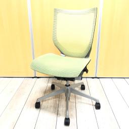 【在庫入替セール】【1脚限定】オカムラ　OKAMURA　バロン　メッシュ　緑　グリーン　　肘無ローバック