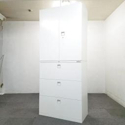 【10セット入荷】【Z】オカムラ（okamura）レクトラインシリーズ　書庫セット（両開き＋3段ラテラル）　■色：ホワイト　シリンダー錠タイプ　オフィスバスターズ　梅田本店