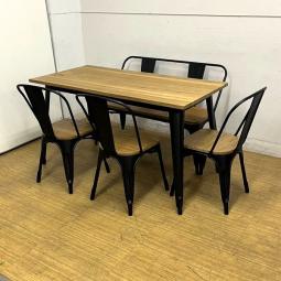 NOCE　ダイニングテーブル＋ダイニングチェアのセット　北欧系・カフェ調　ナチュラル×ブラックの高いデザイン性