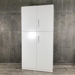 【高さ1820mm】【エディア】【書類5段収納可能！人気の両開き書庫セット！】■コクヨ（KOKUYO）製　エディア（EDIA）　両開き＋両開き　書庫セット　■ホワイト　■シリンダー錠弊社使用欄【2410】【A00985103/A00982214】