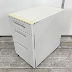 【在庫入替セール品】【スタンダードなデザインで使いやすい！キャスター付きホワイトワゴン！】■ナイキ製　3段ワゴン　XEシリーズ　■ホワイト　■高さ611㎜【フリアドデスクや平机の収納力アップに！】