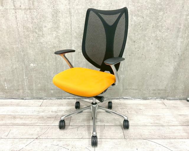 【中古】サブリナ C833BR 0678 オカムラ（okamura） 肘付ハイバックチェア