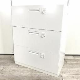 【2台限定！】【非常解除キーは別売り】ダイヤル錠タイプの3段引き出し型書庫！各段ごとでの施錠が可能な優れもの！　■コクヨ/エディア/ホワイト　オフィスバスターズ