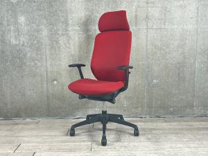 【オカムラ製トップクラスのチェアです！】☆人気のヘッドレスト付！数量限定入荷！【新感覚のオフィスシーティング！】■オカムラ　シルフィーチェア　デザインアーム付　レッド　エクストラハイバック仕様【管理番号：A01011455】
