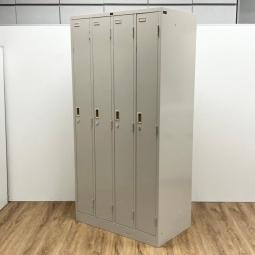 【商品入替のため、残り3台限り】ウチダ製　システムロッカーシリーズ　グレー　シリンダー錠　コート類も入る縦長ロッカー　移転や増員を検討されている方にオススメ！　4人用更衣室用ロッカー！！　※1台把手違いモデルあり