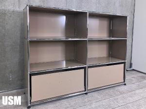 USMハラー　2連3段キャビネット　ベージュ　サイドボード　D350　OPOPEX