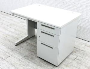 【定価約8万円】【国産デスクの定番！】【横幅1000㎜のコンパクトな片袖机！】ホワイトでこの価格はお買い得