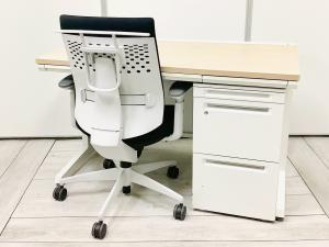 【セット商品（デスク＆ワゴン＆チェア）】平デスク 疑似片袖デスク オススメ(おすすめ) 大人気 ・Okamura/オカムラ ・ADVANCE/アドバンス ※横浜本店撮影画像※