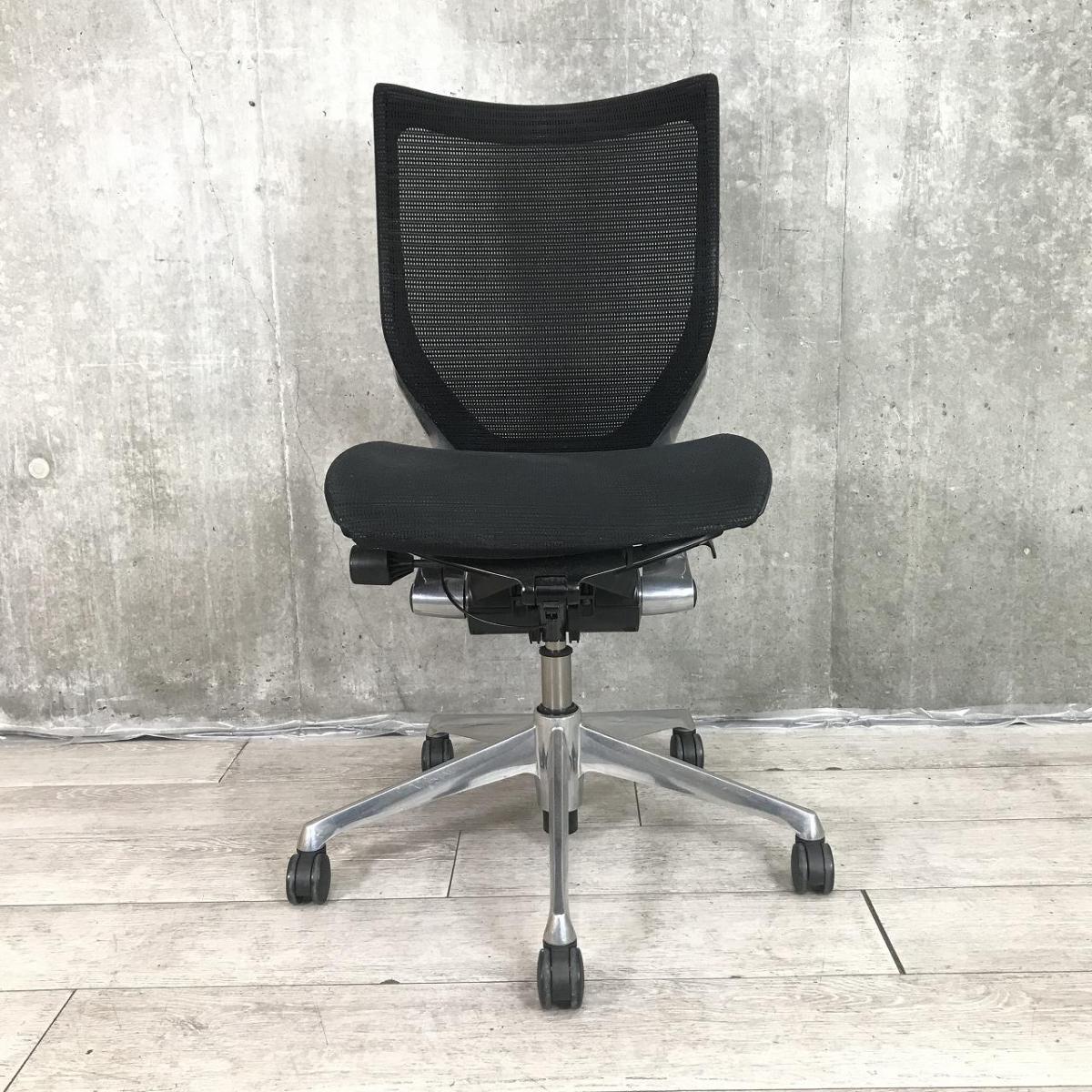 OKAMURA ビラージュ メッシュバック オフィスチェア 肘あり ブラック