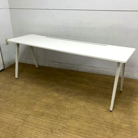 内田洋行　ウチダ　レムナ　ワークプレイスシステム　片面テーブルタイプ　平机　ホワイト天板×ホワイト脚　W2000×D600サイズ