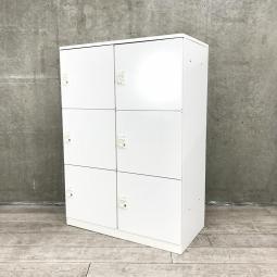【ダイヤル錠タイプでセキュリティ対策もバッチリ！便利なコンセント機能搭載！】■コクヨ（KOKUYO）　エディアシリーズ　6人用パーソナルロッカー　天板付き　■コンセント付　■ダイヤル錠　■ホワイト【IB】