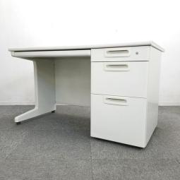 【注意！配線口1か所タイプ】【幅1200mm】オールホワイトオフィスデスク⇨◆プラス（PLUS）LAシリーズ【2505】弊社使用欄【A01019640】