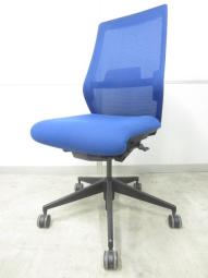 【3層構造の座クッションが快適さを実現！】■ウチダ　ニンバスチェア　ディープブルー　ランバーサポート付　ホワイトフレーム　■腰をほどよく包む！メッシュチェアー！【UCHIDA　Nimbus】★