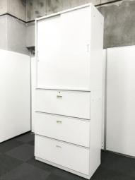 【省スペース化に嬉しい味方！2つ重ねてセットでの使用！】■イトーキ（ITOKI）　シンライン（THIN LINE）　引き違い(2枚引戸)+3段ラテラル　■ホワイト【AD】