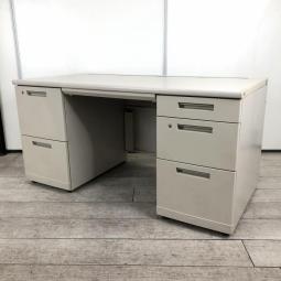 【在庫入替セール品】【定価14万円】【コクヨ製のMX＋シリーズの両袖机！幅1400㎜の広々事務机！引出し5つの大容量タイプ！書類が多い方に！】■コクヨ(KOKUYO)製　MX＋シリーズ　両袖机　■W1400×D700×H700㎜　■ニューグレー　【弊社使用欄：A00993461】