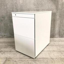 【在庫入替セール品】【収納力アップ！デスクサイドキャビネット！フラットフェースでスタイリッシュなデザイン！】■オカムラ製　　プロユニットシリーズ　フリアド用3段ワゴン　■ホワイト　■シリンダー錠　【弊社使用欄：A00992407】